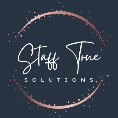 Staff True Logo Blue Background